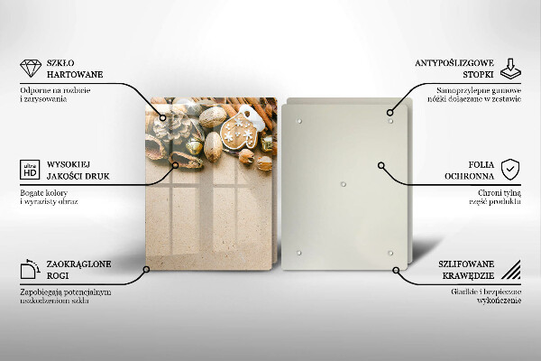 Üveg vágódeszka karácsonyi díszek