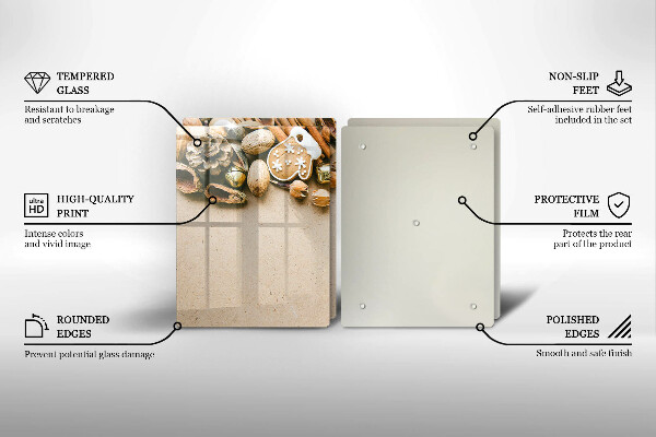 Üveg vágódeszka karácsonyi díszek