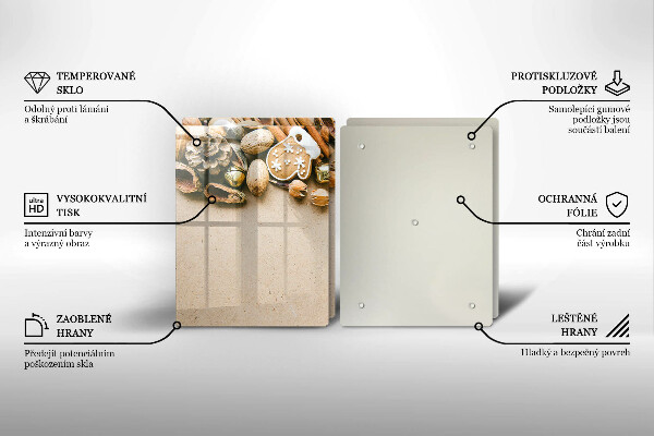 Üveg vágódeszka karácsonyi díszek