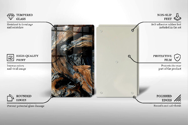 Üveg vágódeszka Absztrakt minta