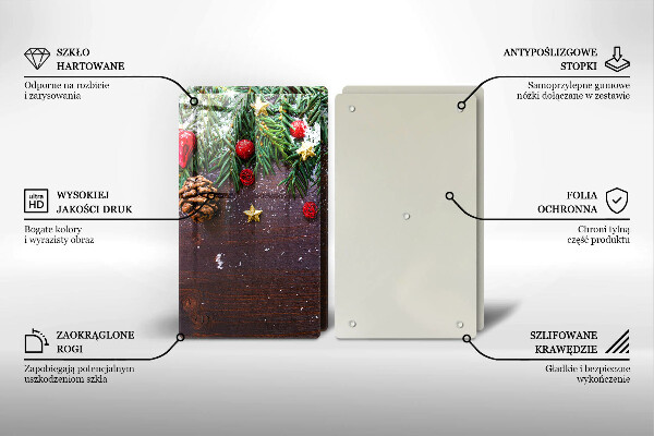 Üveg vágódeszka Karácsonyi dekoráció