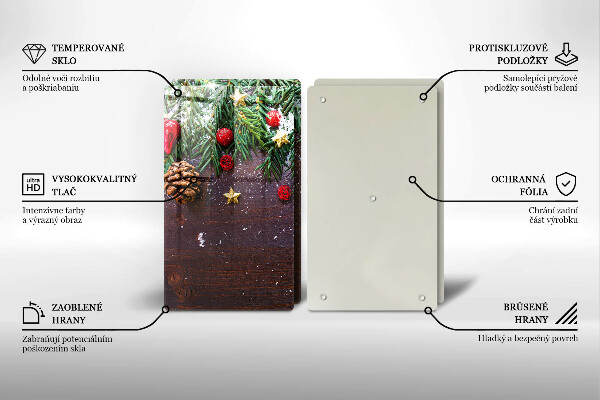 Üveg vágódeszka Karácsonyi dekoráció