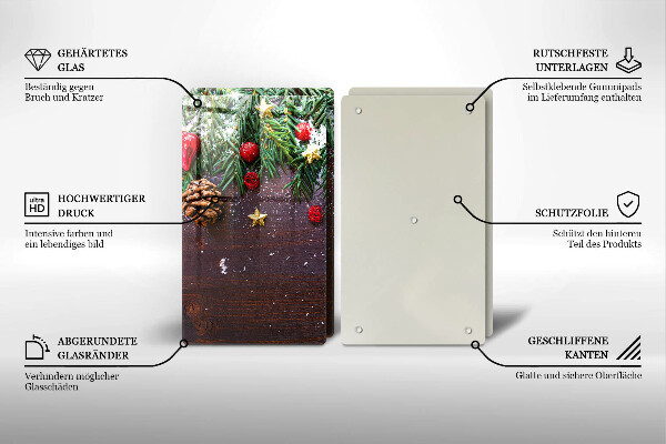 Üveg vágódeszka Karácsonyi dekoráció