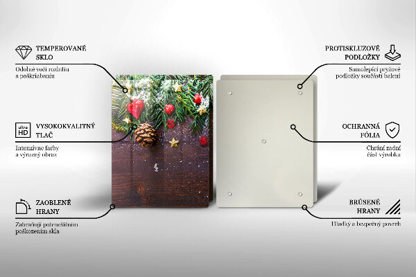 Üveg vágódeszka Karácsonyi dekoráció