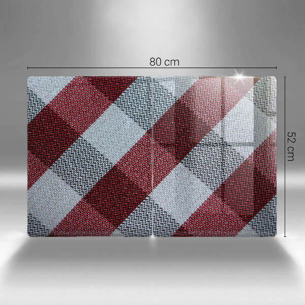 Üveg vágódeszka Piros-fehér kockás minta