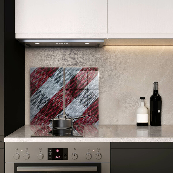 Üveg vágódeszka Piros-fehér kockás minta