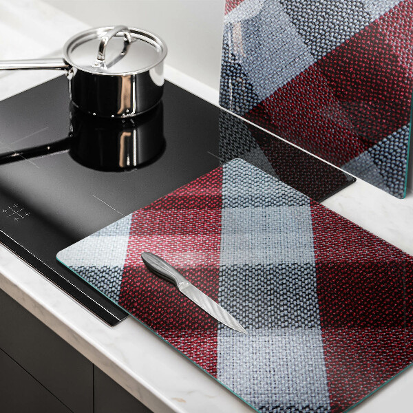 Üveg vágódeszka Piros-fehér kockás minta