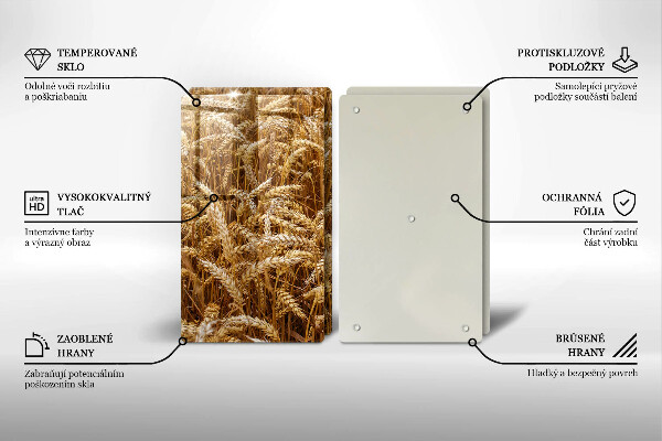 Üveg vágódeszka Gabona mező