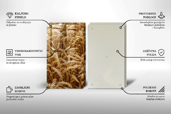 Üveg vágódeszka Gabona mező