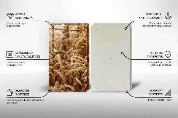 Üveg vágódeszka Gabona mező