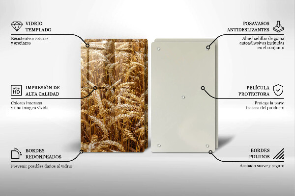 Üveg vágódeszka Gabona mező