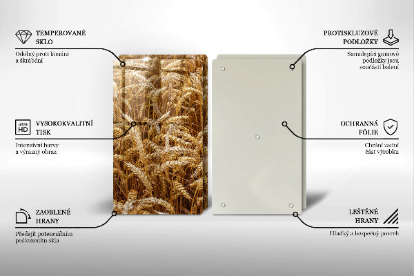 Üveg vágódeszka Gabona mező