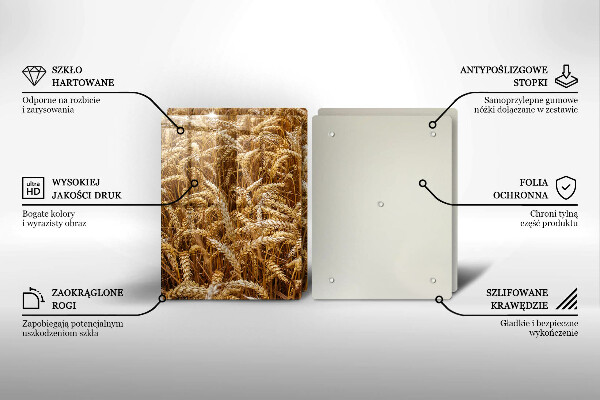 Üveg vágódeszka Gabona mező