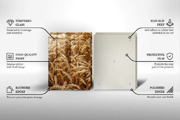 Üveg vágódeszka Gabona mező