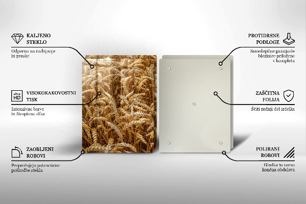 Üveg vágódeszka Gabona mező