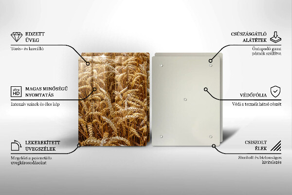 Üveg vágódeszka Gabona mező