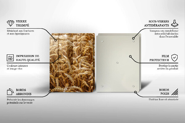 Üveg vágódeszka Gabona mező