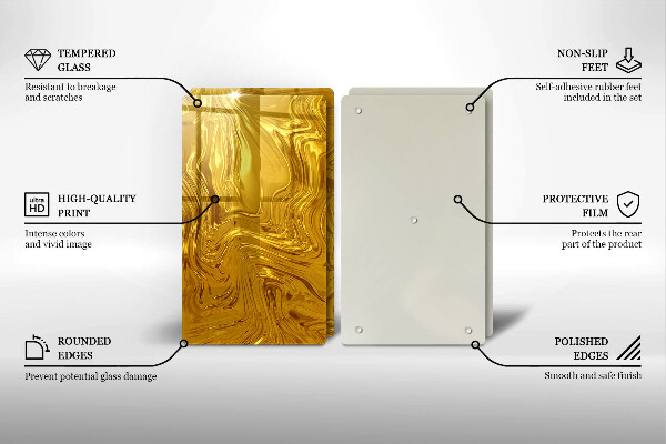 Üveg vágódeszka Arany textúra