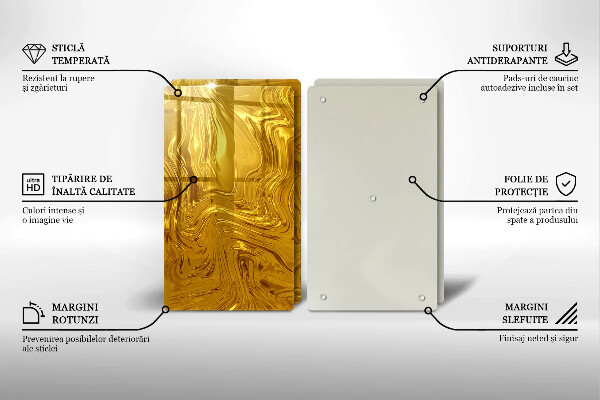 Üveg vágódeszka Arany textúra