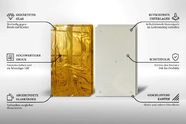 Üveg vágódeszka Arany textúra