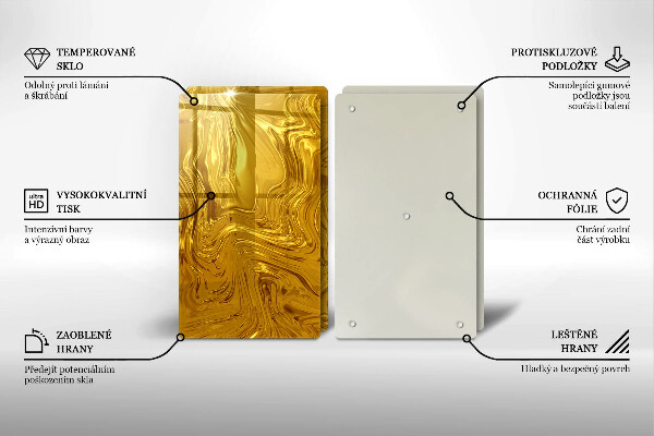 Üveg vágódeszka Arany textúra