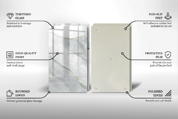 Üveg vágódeszka Kő textúra