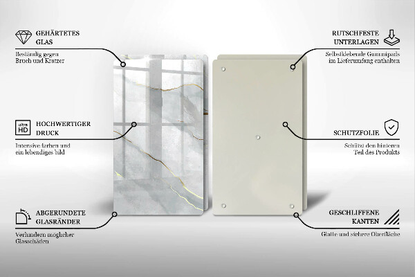 Üveg vágódeszka Kő textúra