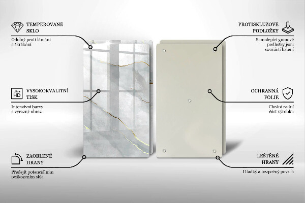 Üveg vágódeszka Kő textúra