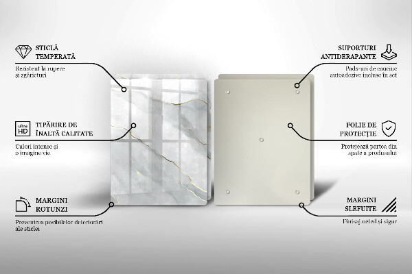 Üveg vágódeszka Kő textúra