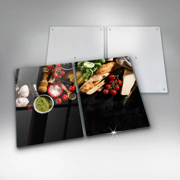 Üveg vágódeszka Olasz alapanyagok és fűszerek