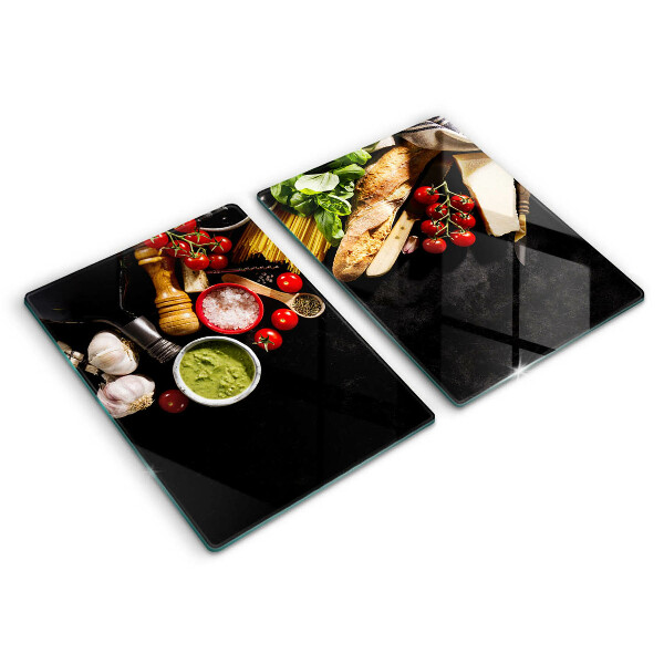 Üveg vágódeszka Olasz alapanyagok és fűszerek