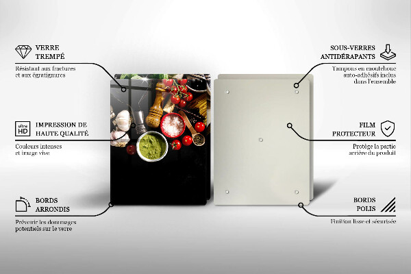 Üveg vágódeszka Olasz alapanyagok és fűszerek