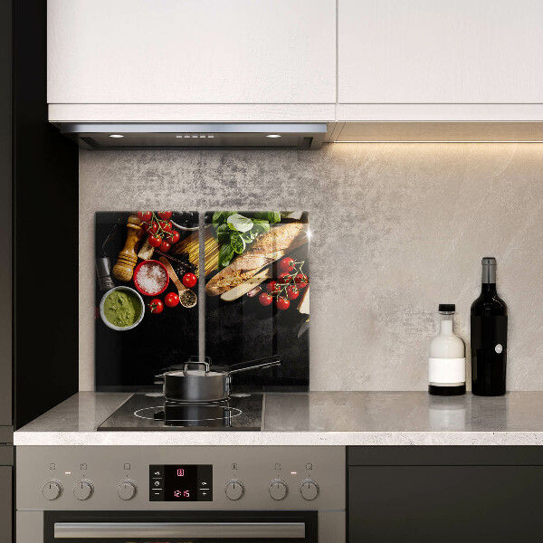 Üveg vágódeszka Olasz alapanyagok és fűszerek