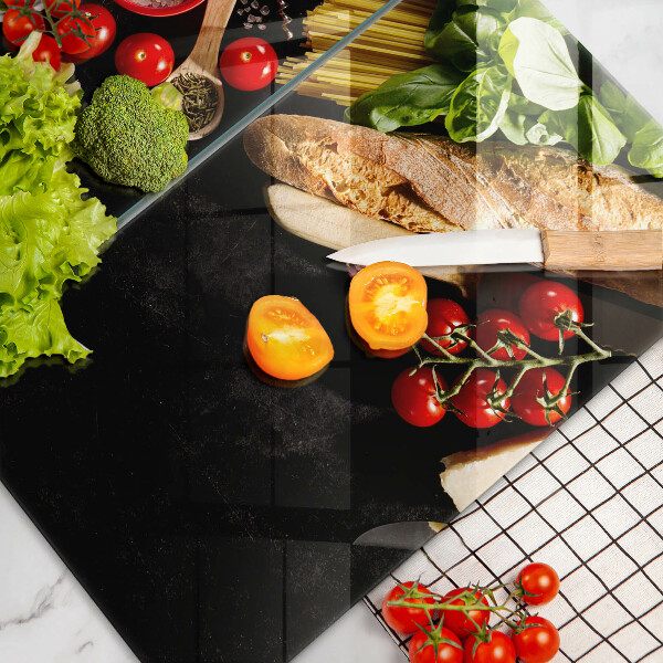 Üveg vágódeszka Olasz alapanyagok és fűszerek