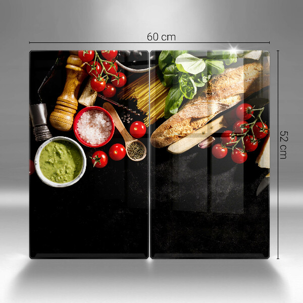 Üveg vágódeszka Olasz alapanyagok és fűszerek