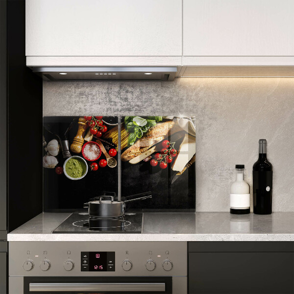 Üveg vágódeszka Olasz alapanyagok és fűszerek