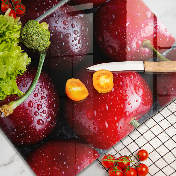 Üveg vágódeszka Közeli kép a cseresznye