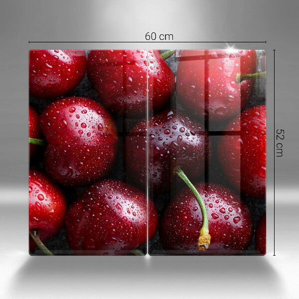 Üveg vágódeszka Közeli kép a cseresznye