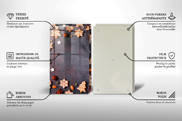 Üveg vágódeszka Mézeskalács karácsony