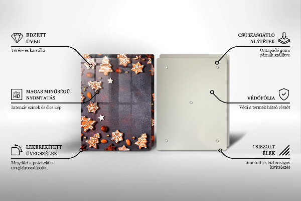 Üveg vágódeszka Mézeskalács karácsony