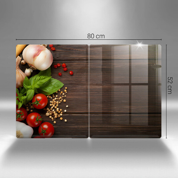 Üveg vágódeszka Zöldségek az asztalon
