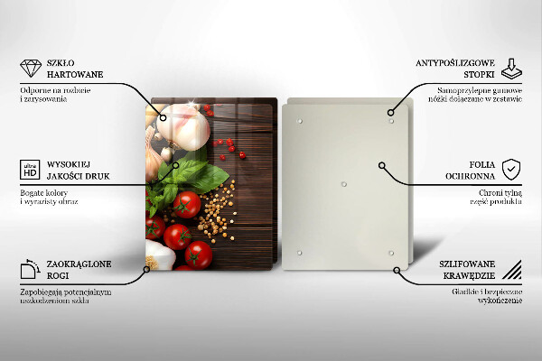 Üveg vágódeszka Zöldségek az asztalon