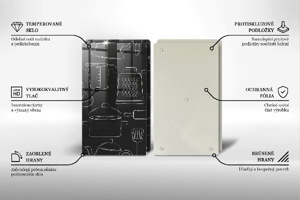 Üveg vágódeszka Rajzfilm konyhai kiegészítők