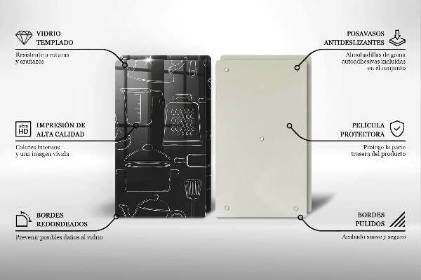 Üveg vágódeszka Rajzfilm konyhai kiegészítők