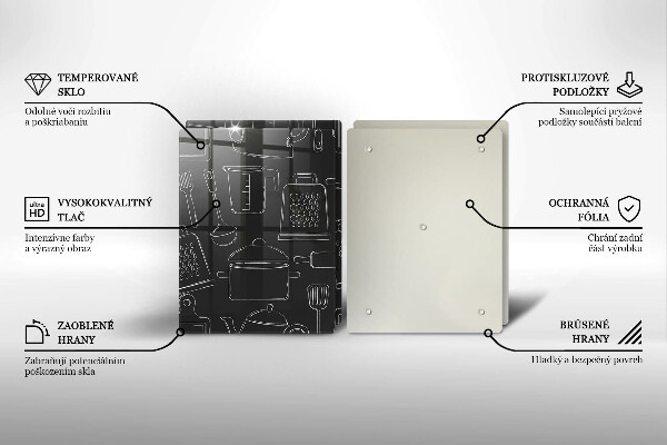 Üveg vágódeszka Rajzfilm konyhai kiegészítők