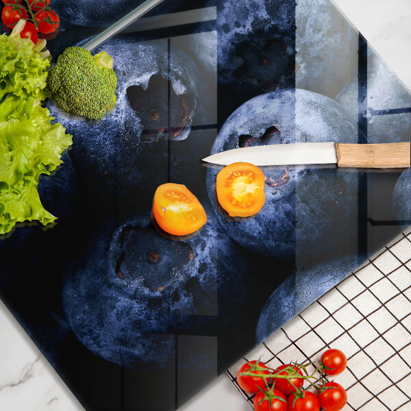 Üveg vágódeszka Közelkép a bogyók