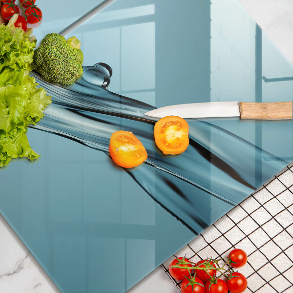 Üveg vágódeszka Víz kék alapon