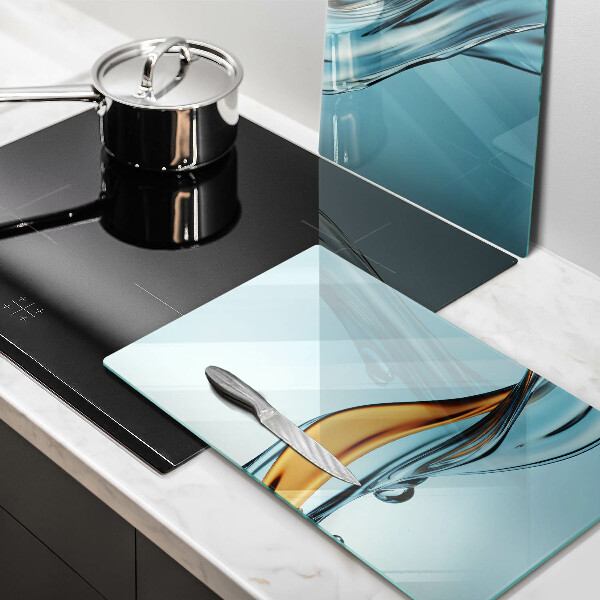 Üveg vágódeszka Víz kék alapon