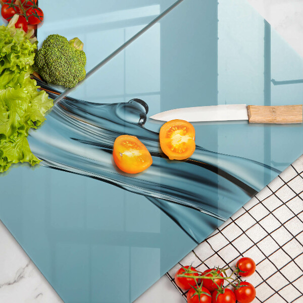 Üveg vágódeszka Víz kék alapon