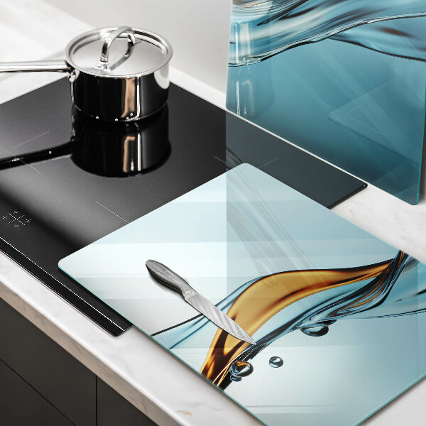 Üveg vágódeszka Víz kék alapon